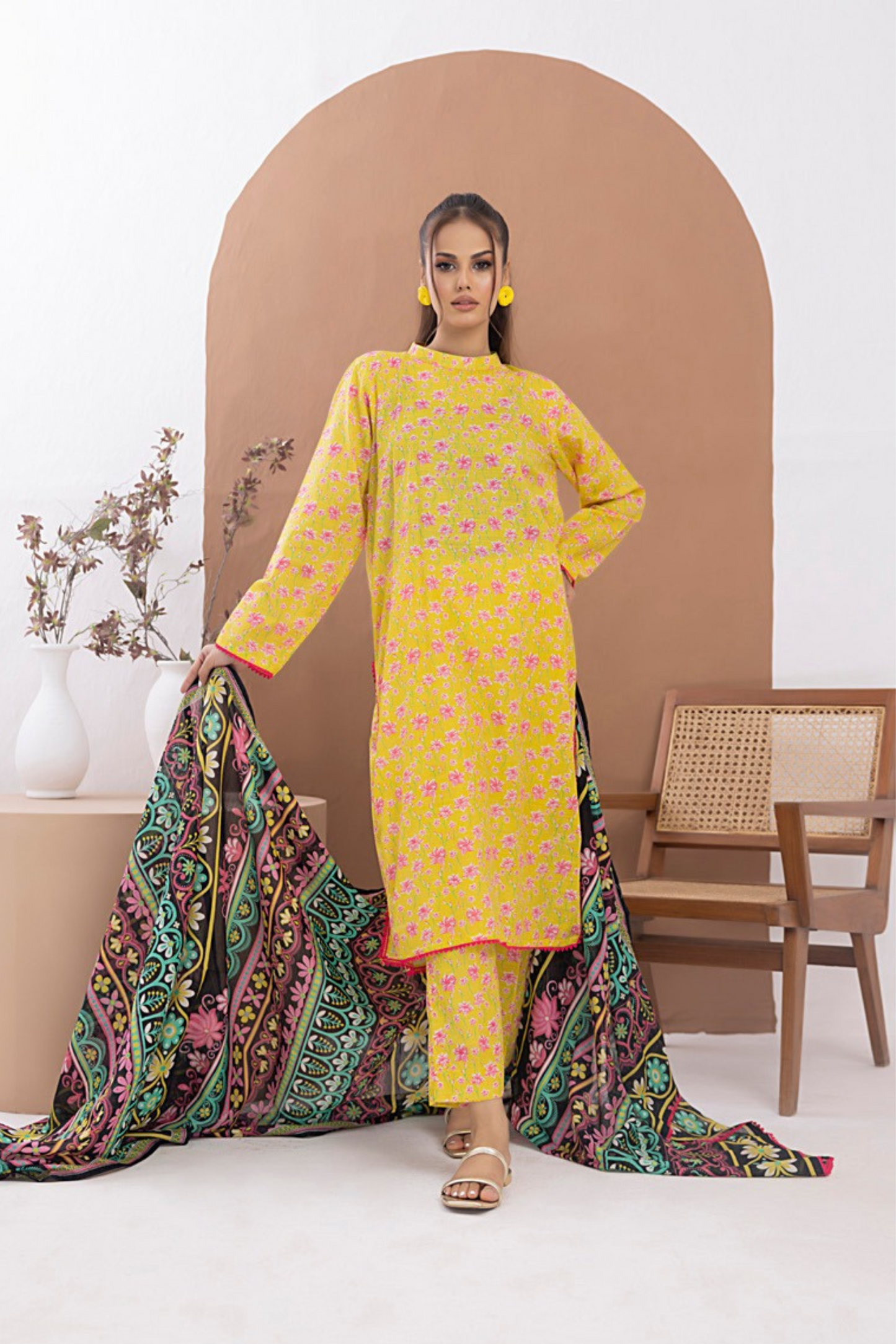 3 Pieces - Regalia Unstitched Lemon Printed Lawn Suit