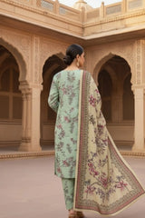 3 Pieces - Marooj Unstitched Sea Green BanaDora Linen Suit
