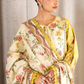 3 Pieces - NAQSH Unstitched Yellow  Ladies Lawn Suit