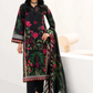 3 Pieces - Yakeen By Asifa Unstitched Black Ladies Lawn Suit