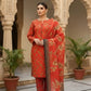 3 Pieces - Marooj Unstitched Redish BanaDora Linen Suit
