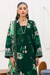 3 Pieces - Yakeen By Asifa Unstitched Green Ladies Lawn Suit