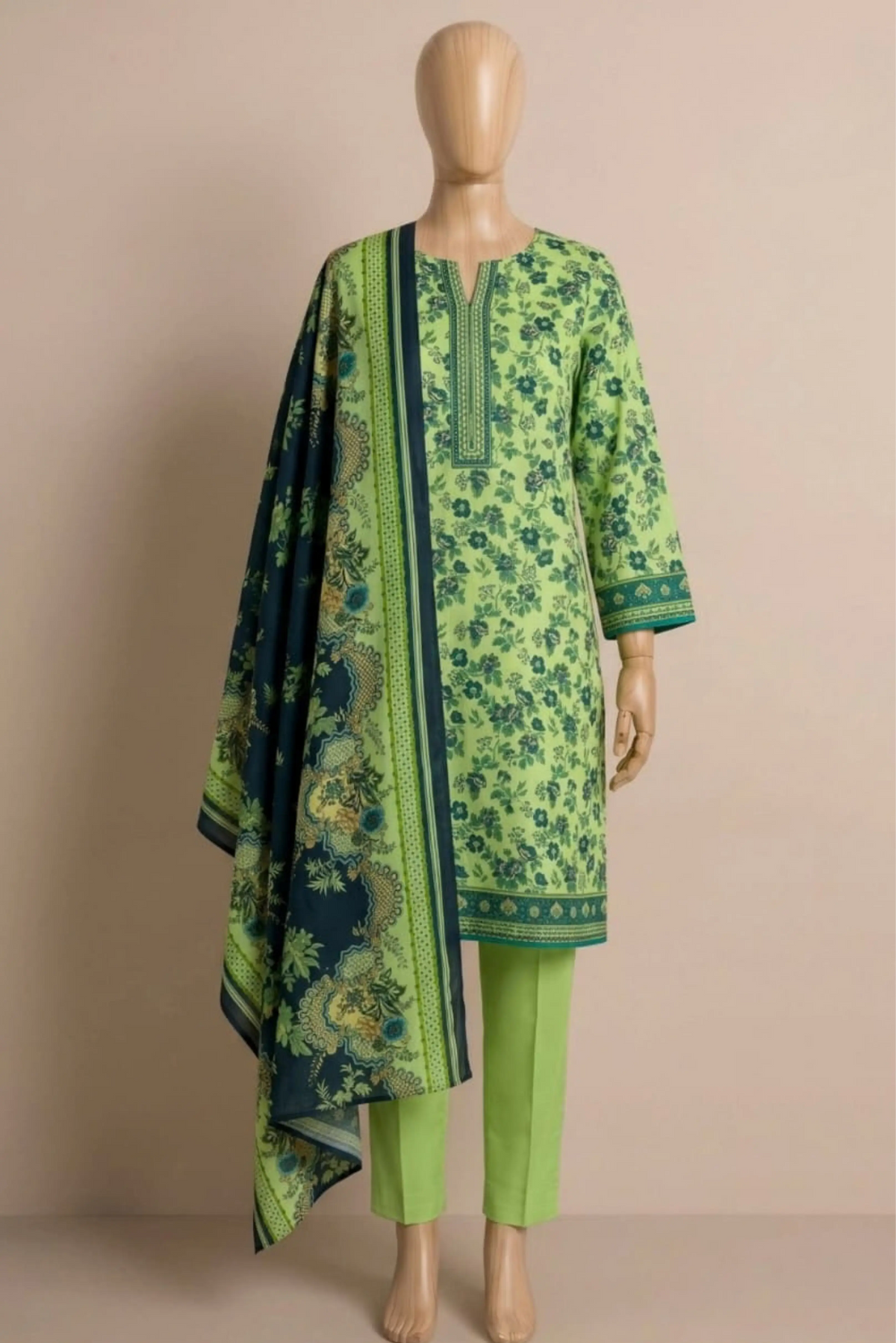 3 Pieces - Rijja By Murashe Unstitched Pista Ladies Khaddar Suit