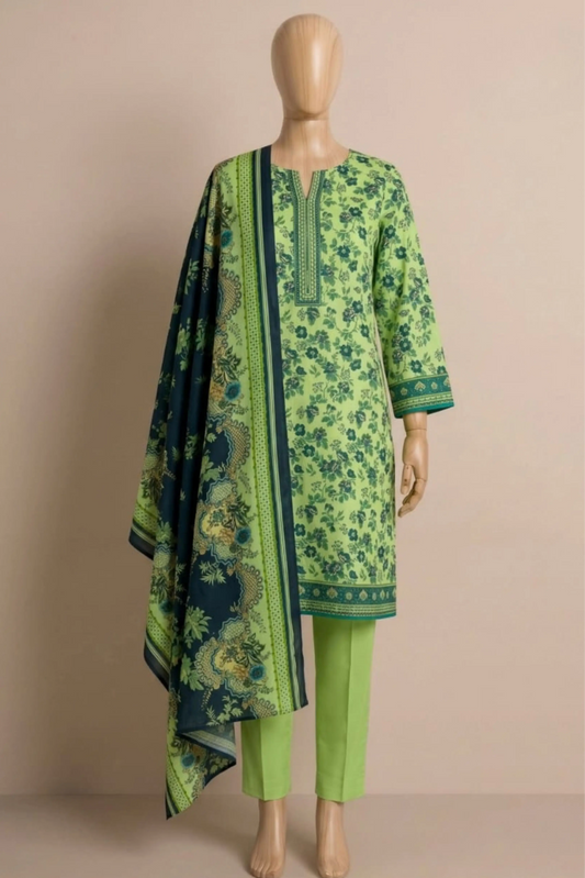 3 Pieces - Rijja By Murashe Unstitched Pista Ladies Khaddar Suit