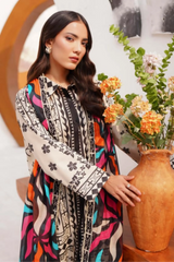 3 Pieces - Yakeen By Asifa Unstitched  Cream Ladies Lawn Suit