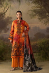 3 Pieces - Rangreza Unstitched Orange Lawn Suit