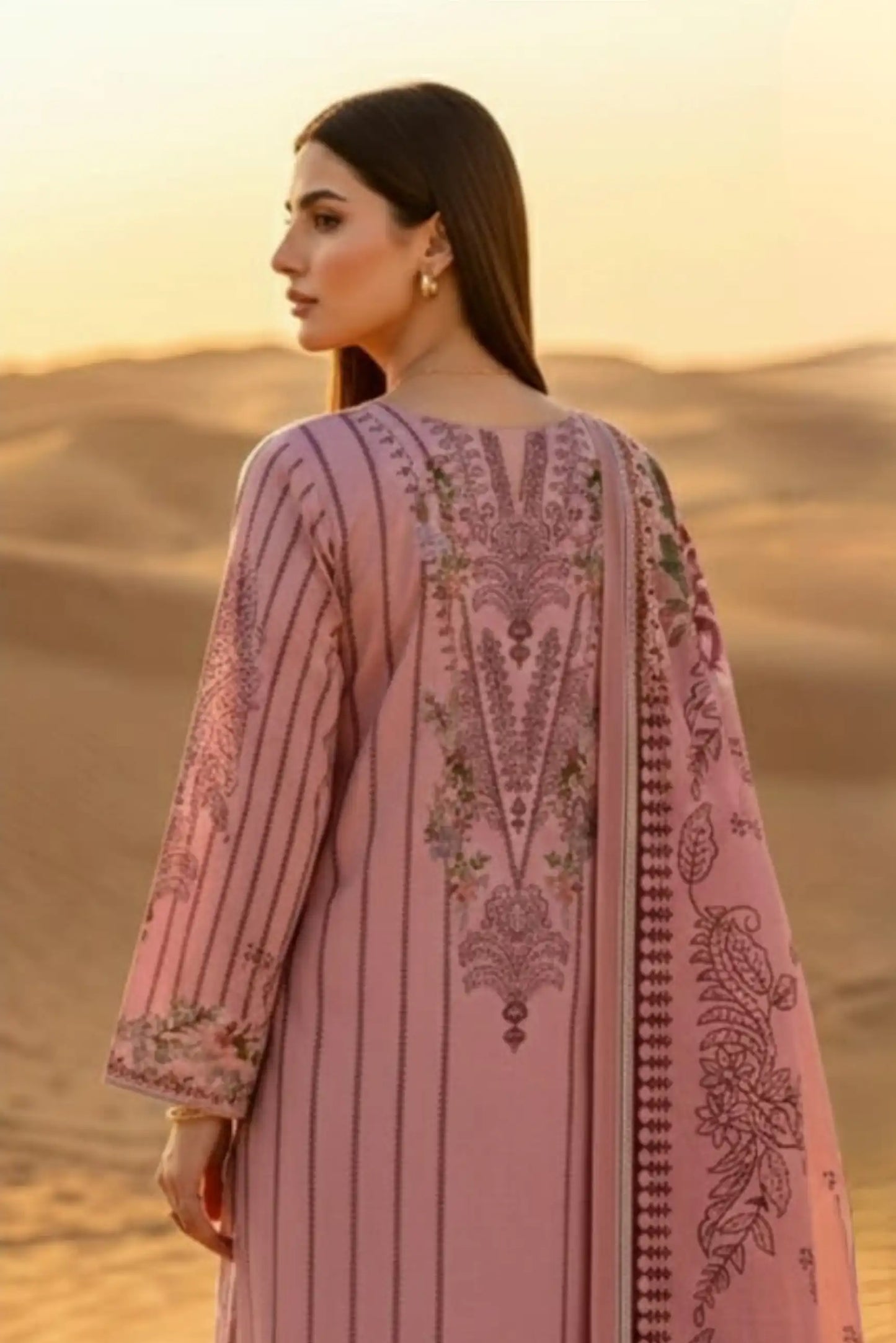 3 Pieces - Janan Unstitched Baby Pink Printed Lawn Suit