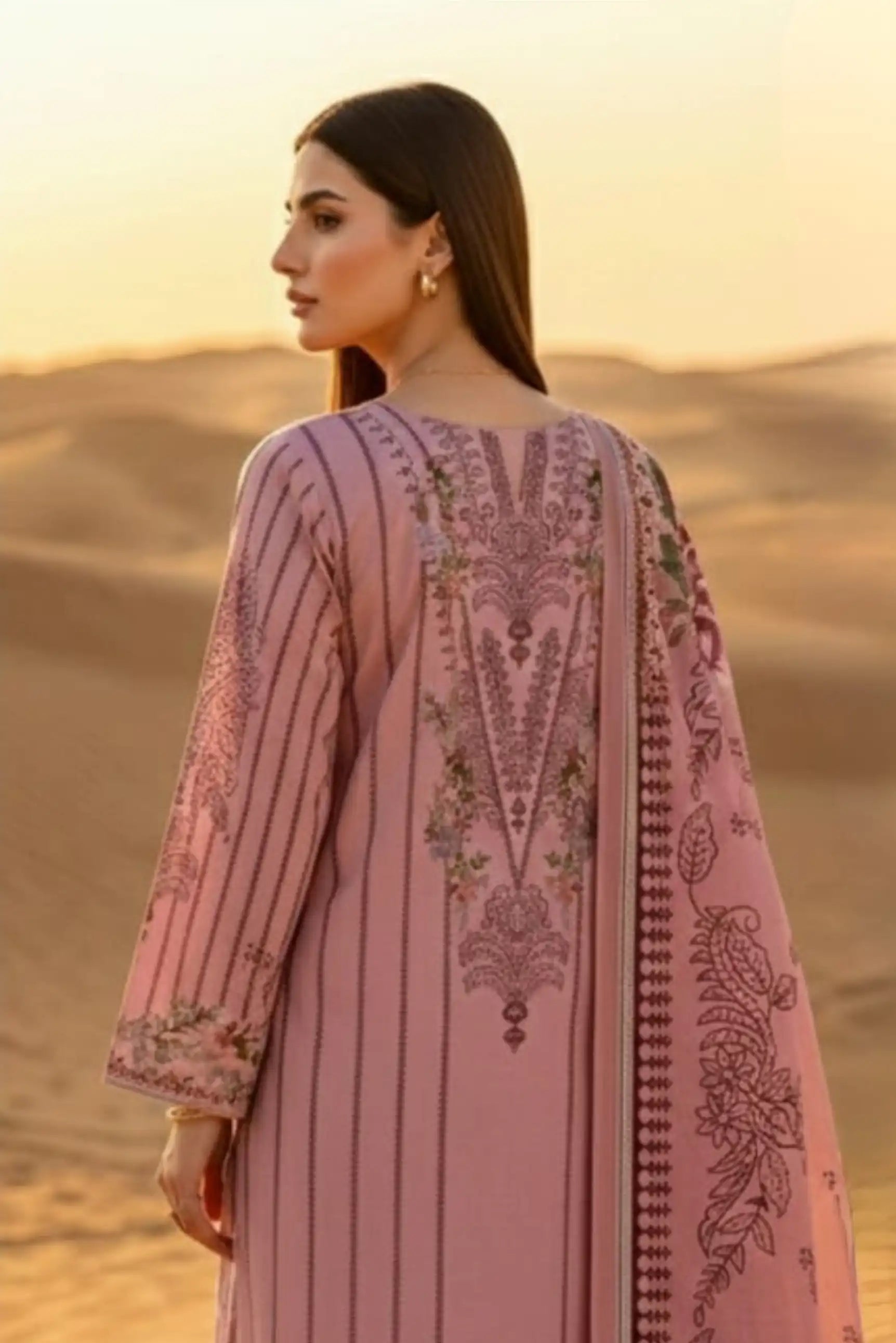 3 Pieces - Janan Unstitched Baby Pink Printed Lawn Suit