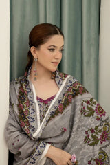 3 Pieces - Marooj Unstitched Grey BanaDora Linen Suit