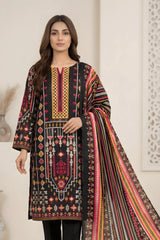 3 Pieces - Marooj Unstitched Jet Black Transliminor Magic Print Lawn Suit