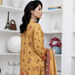 3 Piece - Marooj Unstitched Orange BanaDora Linen Suit