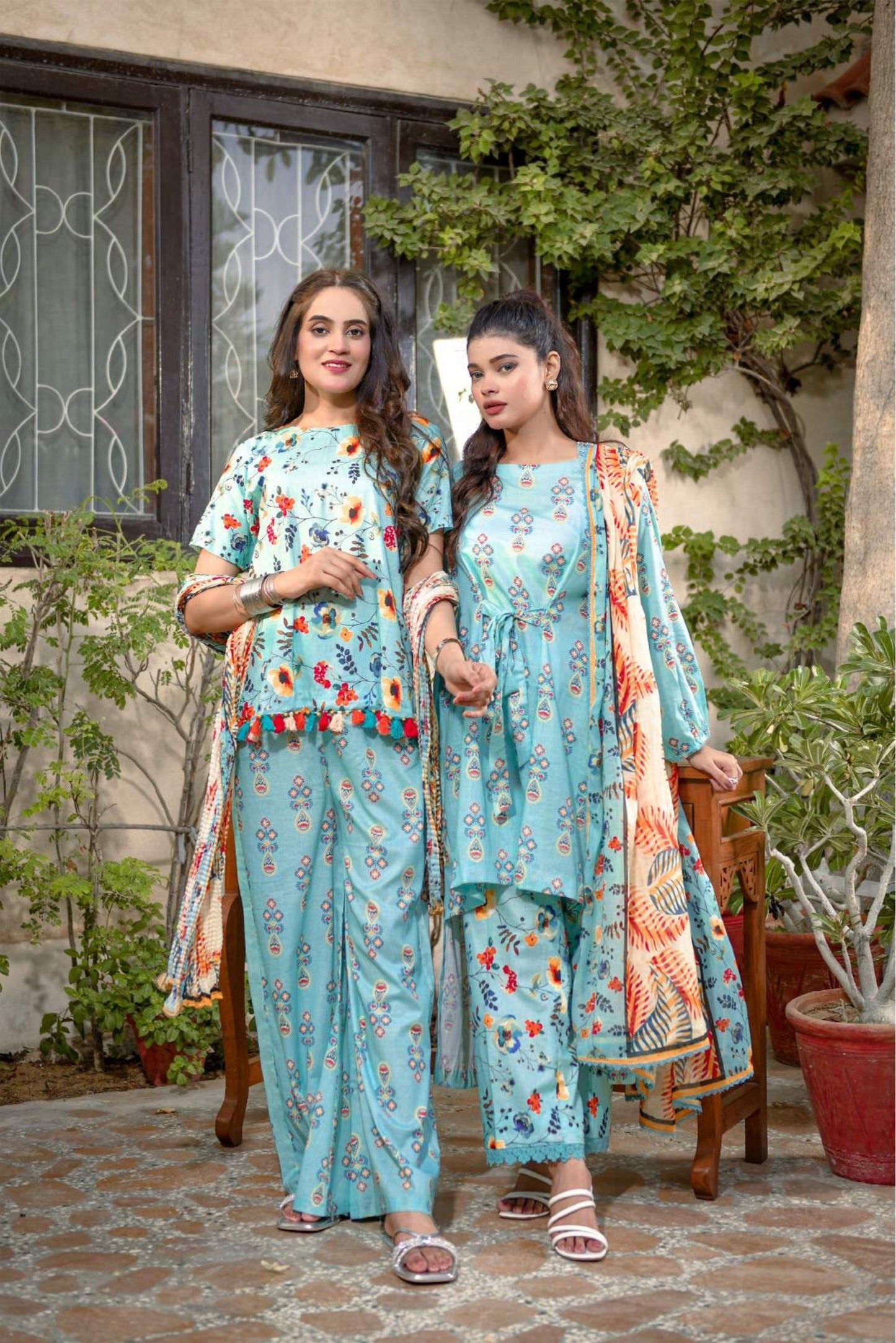 3 Pieces - Murashee Unstitched Pale Blue Printed Lawn Suit
