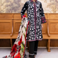 3 Pieces - Yakeen By Asifa Unstitched  Black Ladies Lawn Suit