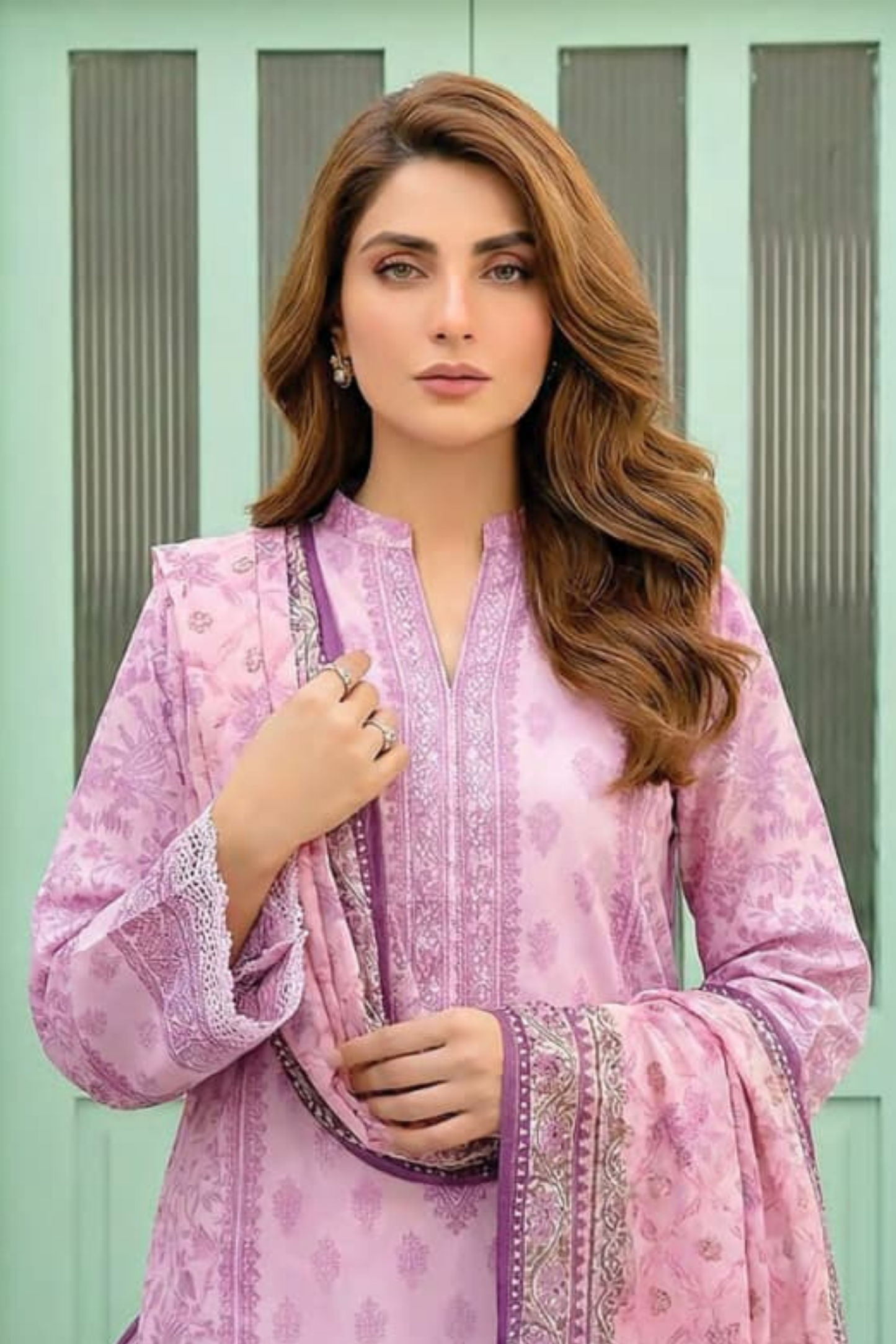 3 Pieces - Lakhany  Unstitched Baby Pink Lawn Suit