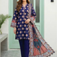 3 Pieces - Lakhany  Unstitched Navy Blue Lawn Suit