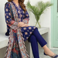 3 Pieces - Lakhany  Unstitched Navy Blue Lawn Suit