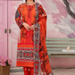 3 Piece - Fabiha By Feroza Unstitched  Orange Lawn Suit
