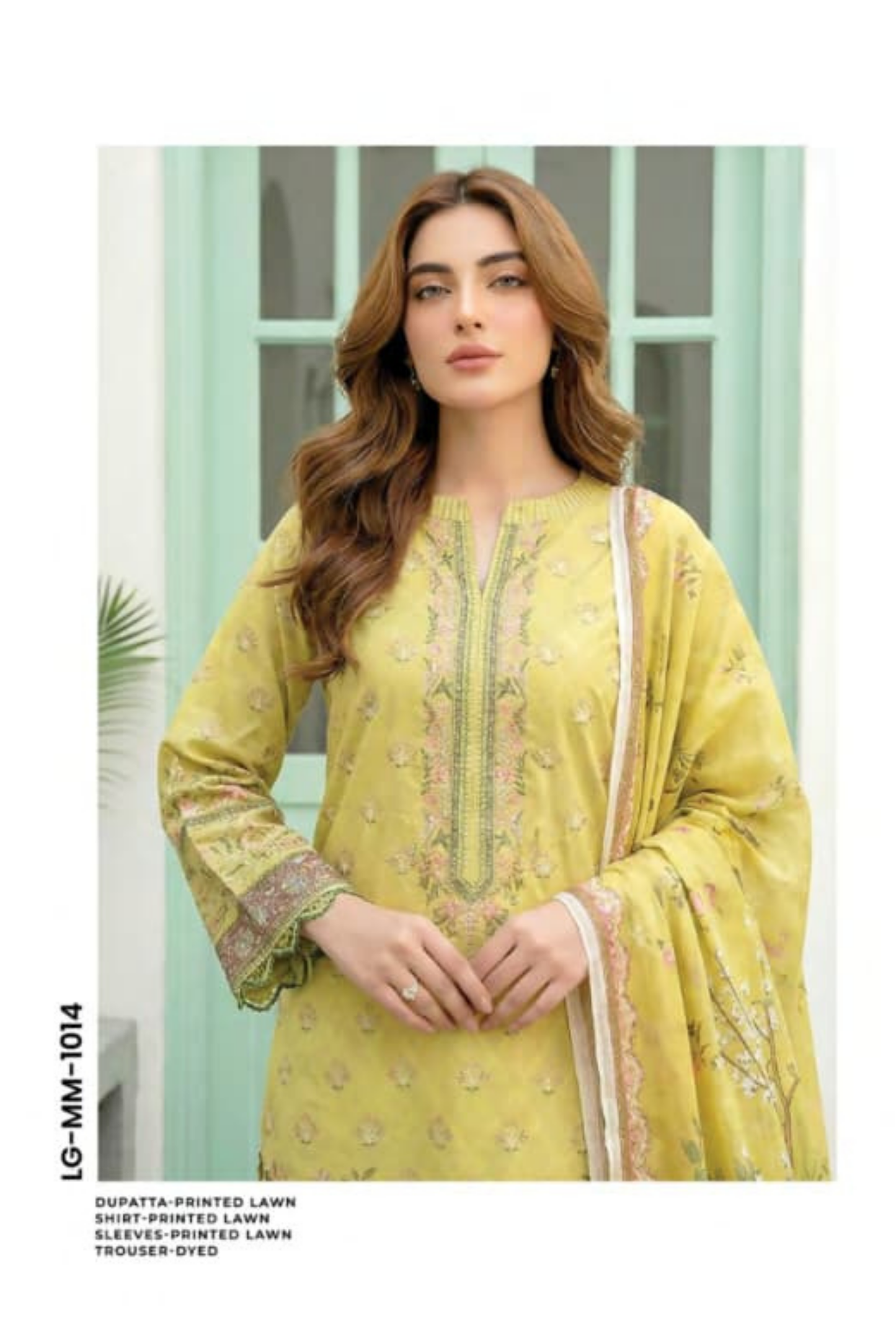 3 Pieces - Lakhany  Unstitched Lemon Lawn Suit