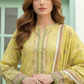 3 Pieces - Lakhany  Unstitched Lemon Lawn Suit