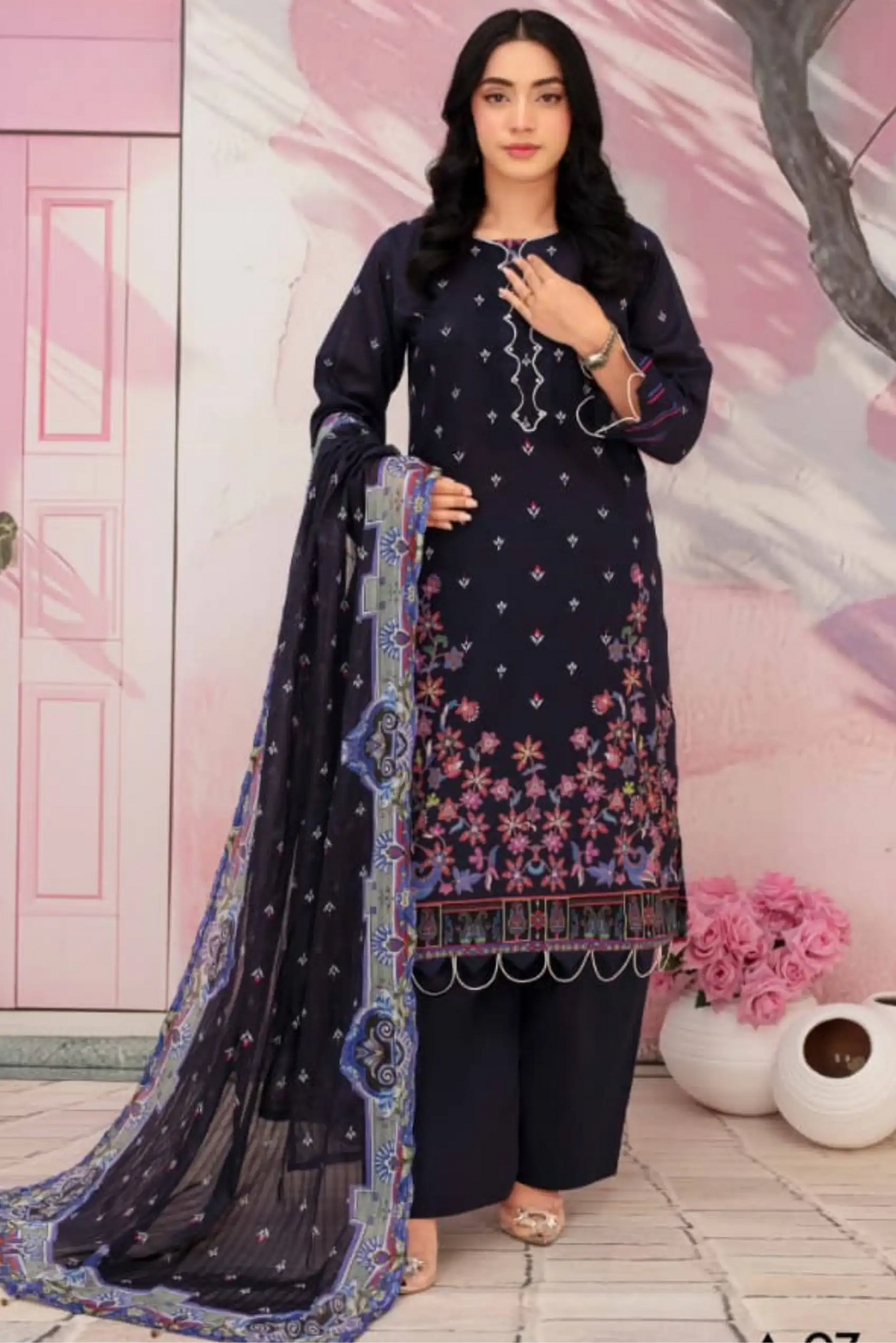 3 Piece - Fabiha By Feroza Unstitched Blue Lawn Suit