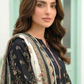 3 Pieces - Lakhany  Unstitched Black Lawn Suit