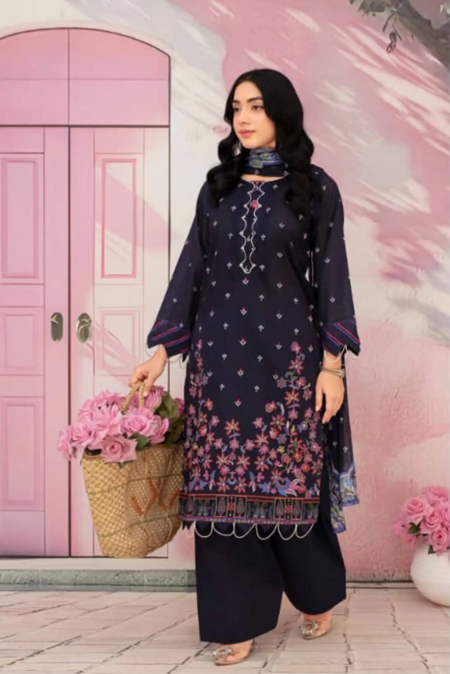 3 Piece - Fabiha By Feroza Unstitched Blue Lawn Suit