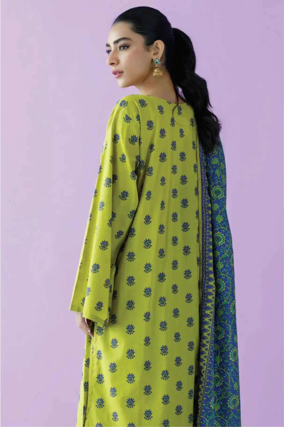 3 Pieces - Orient Unstitched  Parrot Ladies Lawn Suit