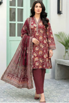3 Pieces - Lakhany  Unstitched Maroon Lawn Suit