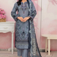 3 Piece - Fabiha By Feroza Unstitched Grey Lawn Suit
