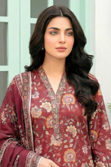 3 Pieces - Lakhany  Unstitched Maroon Lawn Suit