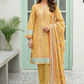 3 Pieces - Lakhany  Unstitched Yellow Lawn Suit