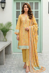3 Pieces - Lakhany  Unstitched Yellow Lawn Suit
