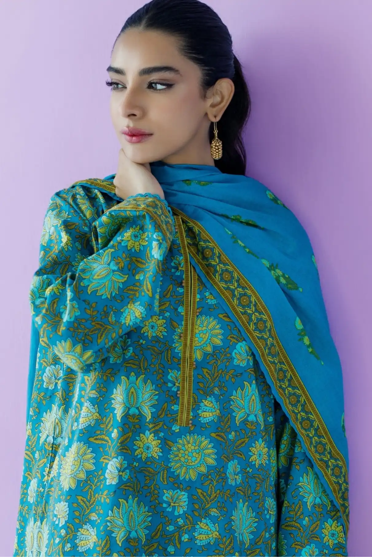 3 Pieces - Orient Unstitched  Zink Ladies Lawn Suit