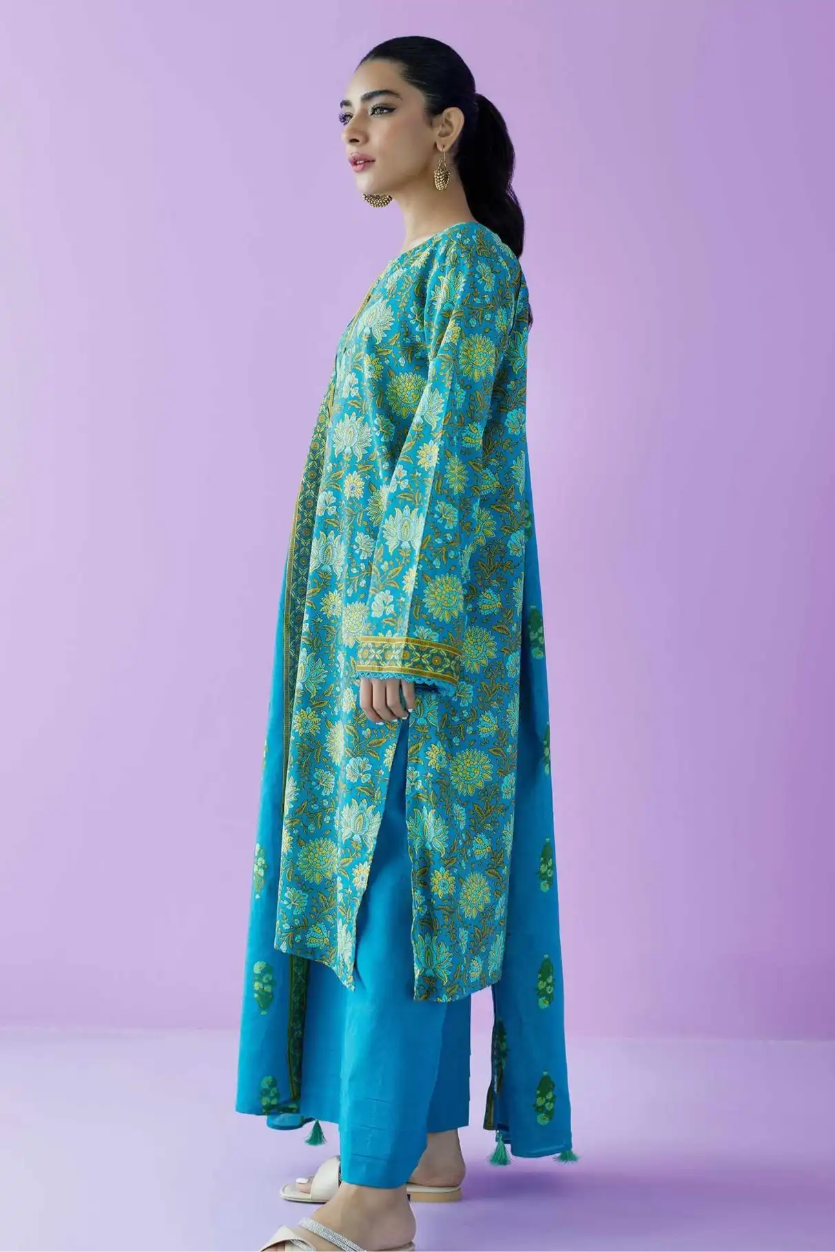3 Pieces - Orient Unstitched  Zink Ladies Lawn Suit