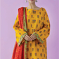 3 Pieces - Orient Unstitched  Mustard Ladies Lawn Suit