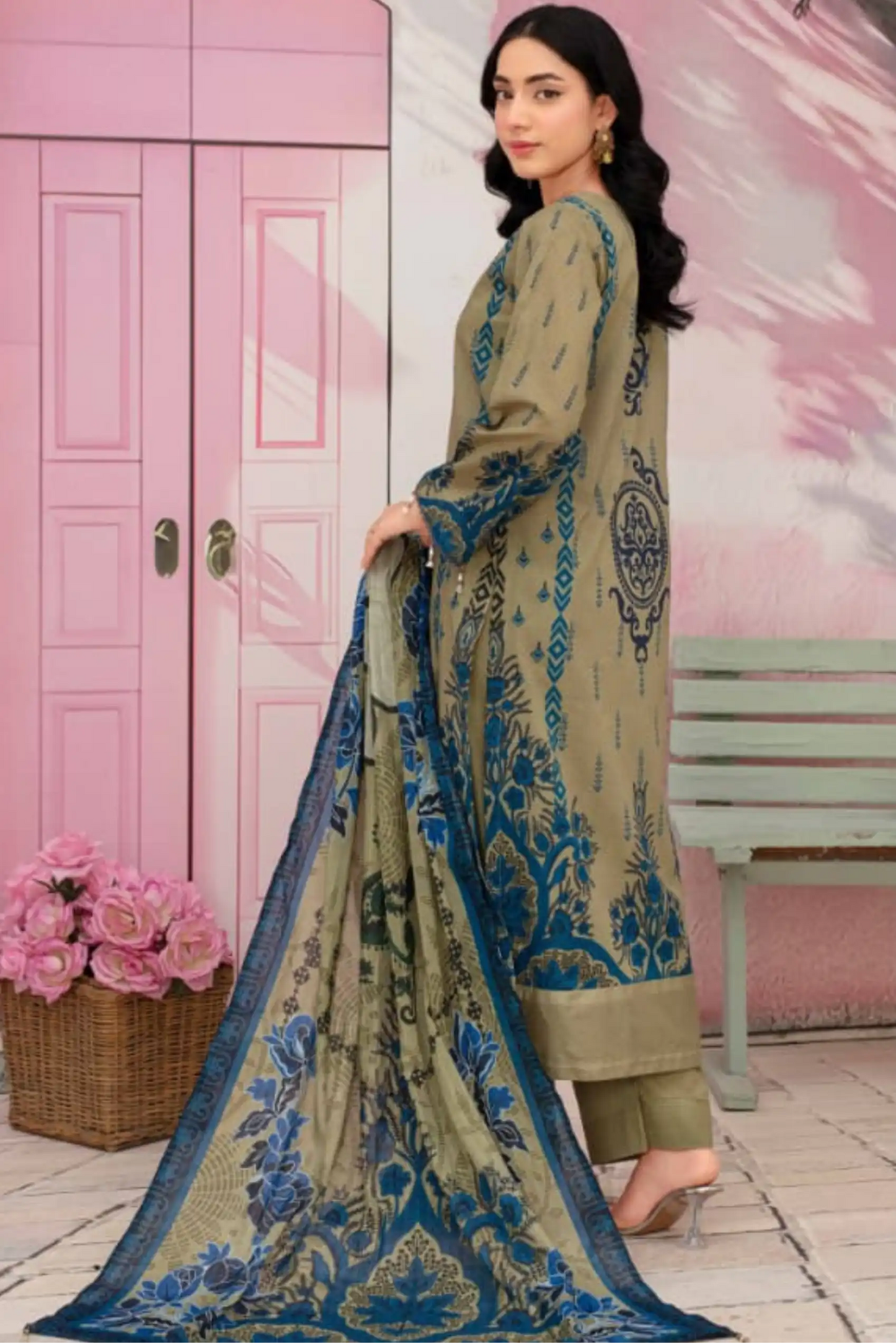 3 Piece - Fabiha By Feroza Unstitched Sea Green Lawn Suit