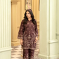 2 Piece: Coco Print By Marooj  Maroon Lawn Suit
