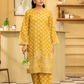 2 Piece: Coco Print By Marooj  Yellow Lawn Suit