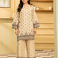 2 Piece: Coco Print By Marooj  Cream Lawn Suit