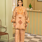 2 Piece: Coco Print By Marooj Peach Ladies Lawn Suit