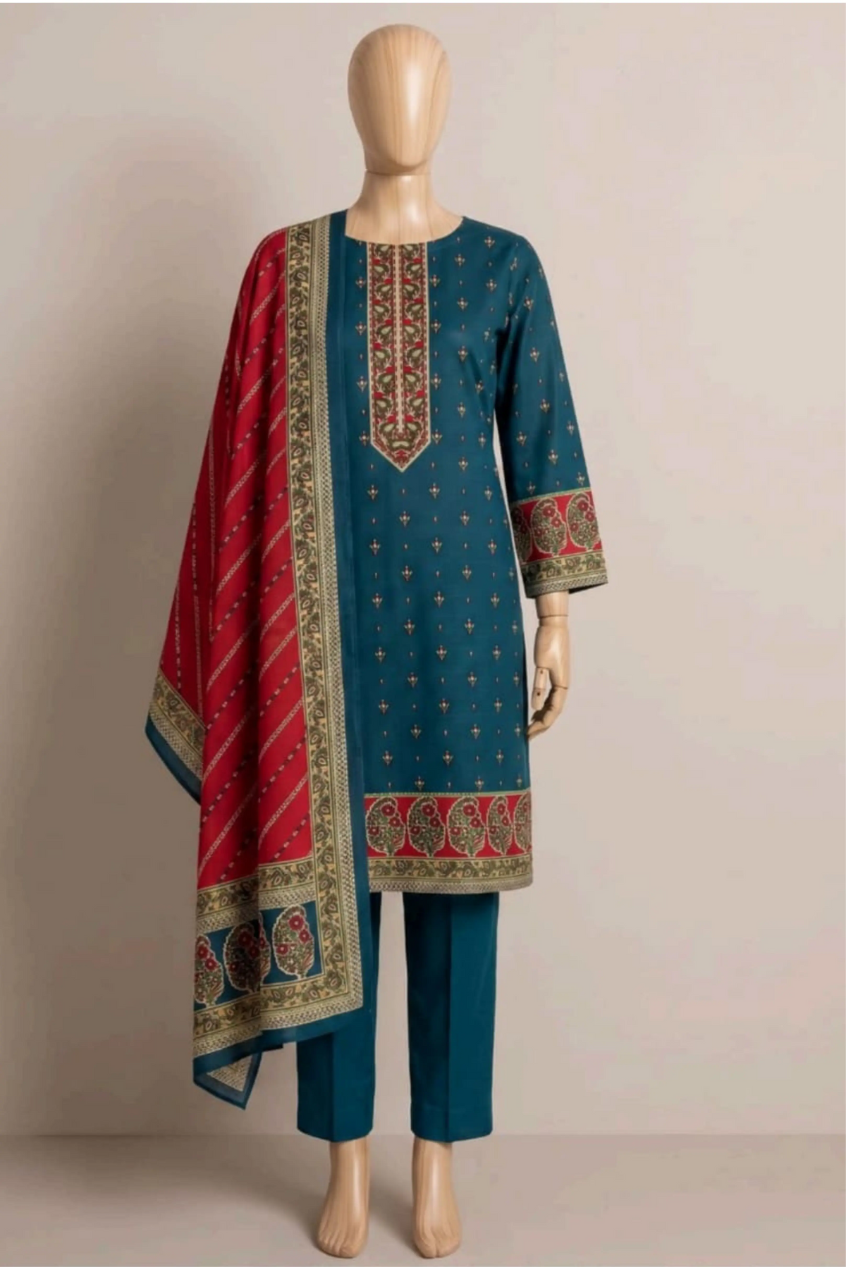 3 Pieces - Rijja By Murashe Unstitched Zink Ladies Khaddar Suit