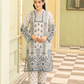 2 Piece: Coco Print By Marooj White Blue Lawn Suit