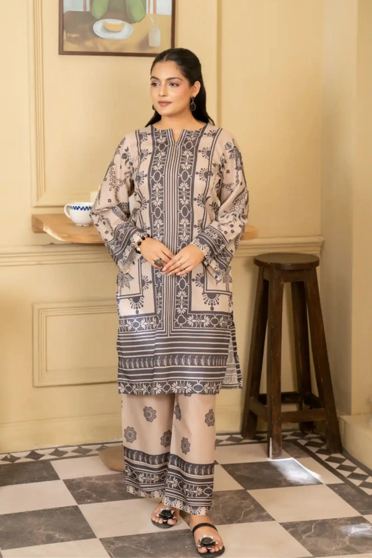 2 Piece: Coco Print By Marooj Skin Lawn Suit