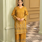 2 Piece: Coco Print By Marooj Mustard Lawn Suit