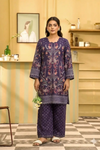 2 Piece: Coco Print By Marooj Purple Lawn Suit