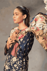 3 Piece - Mahi Unstitched Blue Ladies Transliminor Magic Print Lawn Suit