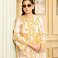 2 Piece: Coco Print By Marooj Yellow White Lawn Suit