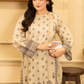 2 Piece: Coco Print By Marooj  Cream Lawn Suit