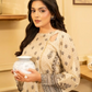 2 Piece: Coco Print By Marooj  Cream Lawn Suit