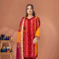 3 Pieces - Regalia Unstitched Red Fancy Zari Dupatta Printed Shirt Lawn Suit